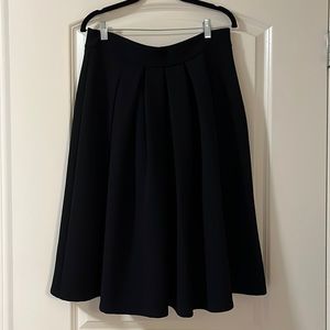 Black Textured MIDI Skirt